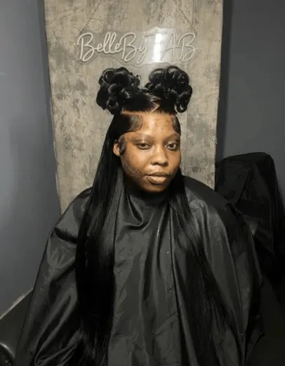 Frontal install with space buns